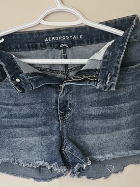 Aeropostale Women's Faded Blue Cutoff Denim Shorts